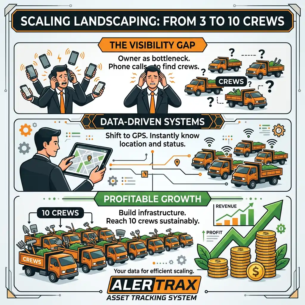 Scaling a Landscaping Company from 3 Crews to 10 with GPS Fleet Tracking